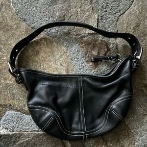 Coach SoHo mini hobo shoulder bag purse in black leather